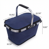 Foldable Insulated Picnic Basket with Handle