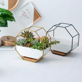 Geometric Metal Flower Pot Octagonal Frame