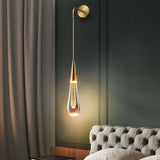 Gold Glass Raindrop LED Wall Sconce Light