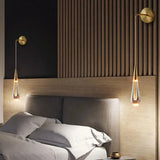 Gold Glass Raindrop LED Wall Sconce Light
