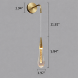 Gold Glass Raindrop LED Wall Sconce Light