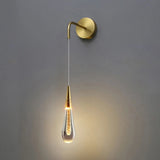 Gold Glass Raindrop LED Wall Sconce Light