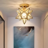 Gold Glass Star Ceiling Light with LED