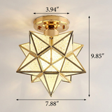 Gold Glass Star Ceiling Light with LED