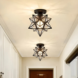 Gold Glass Star Ceiling Light with LED