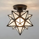 Gold Glass Star Ceiling Light with LED