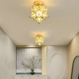 Gold Glass Star Ceiling Light with LED