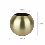 Gold Metal Flower Pot with Round Nordic Shape