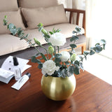 Gold Metal Flower Pot with Round Nordic Shape