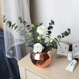 Gold Metal Flower Pot with Round Nordic Shape