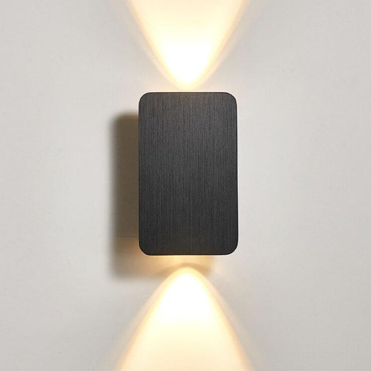 Gold Rectangular LED Wall Sconce 2 Light