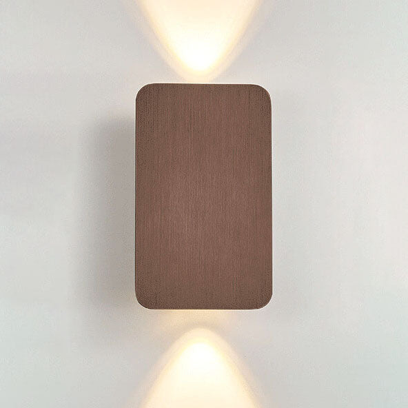 Gold Rectangular LED Wall Sconce 2 Light