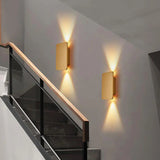 Gold Rectangular LED Wall Sconce 2 Light
