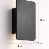 Gold Rectangular LED Wall Sconce 2 Light