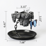 Hanging Rock Chain Planter with Butterfly Accent