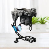 Hanging Rock Chain Planter with Butterfly Accent