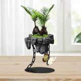 Hanging Rock Chain Planter with Butterfly Accent