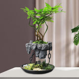 Hanging Rock Chain Planter with Butterfly Accent