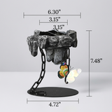Hanging Rock Chain Planter with Butterfly Accent