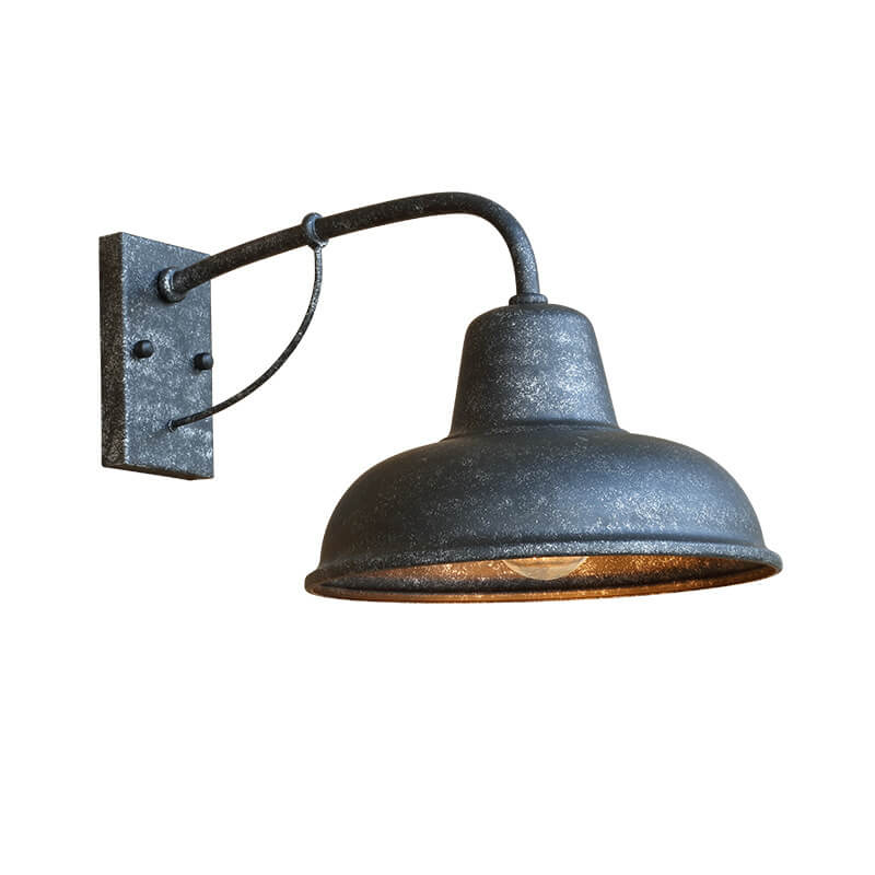 Iron Industrial Wall Sconce with Dome Shade