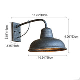 Iron Industrial Wall Sconce with Dome Shade