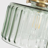 Japanese Brass Glass Round Pendant Light