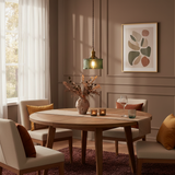 Japanese Brass Glass Round Pendant Light