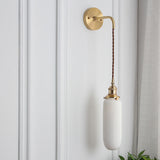 Japanese Brass Wall Light with Pleated