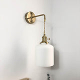 Japanese Brass Wall Light with Pleated