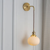 Japanese Brass Wall Light with Pleated