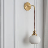 Japanese Brass Wall Light with Pleated