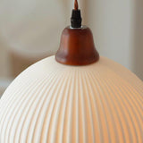 Japanese Ceramic Pleated Pendant with LED