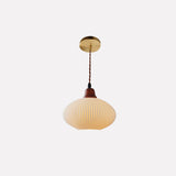 Japanese Ceramic Pleated Pendant with LED