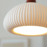 Japanese Ceramic Pleated Pendant with LED