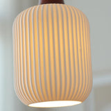 Japanese Ceramic Pleated Pendant with LED