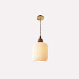 Japanese Ceramic Pleated Pendant with LED