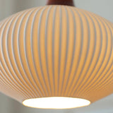 Japanese Ceramic Pleated Pendant with LED