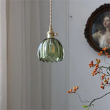 Japanese Glass Flower Pendant with Copper