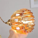 Japanese Glass Flower Pendant with Copper