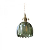 Japanese Glass Flower Pendant with Copper