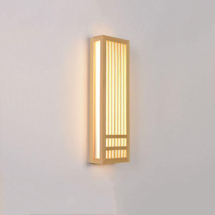 Japanese Solid Wood LED Wall Light