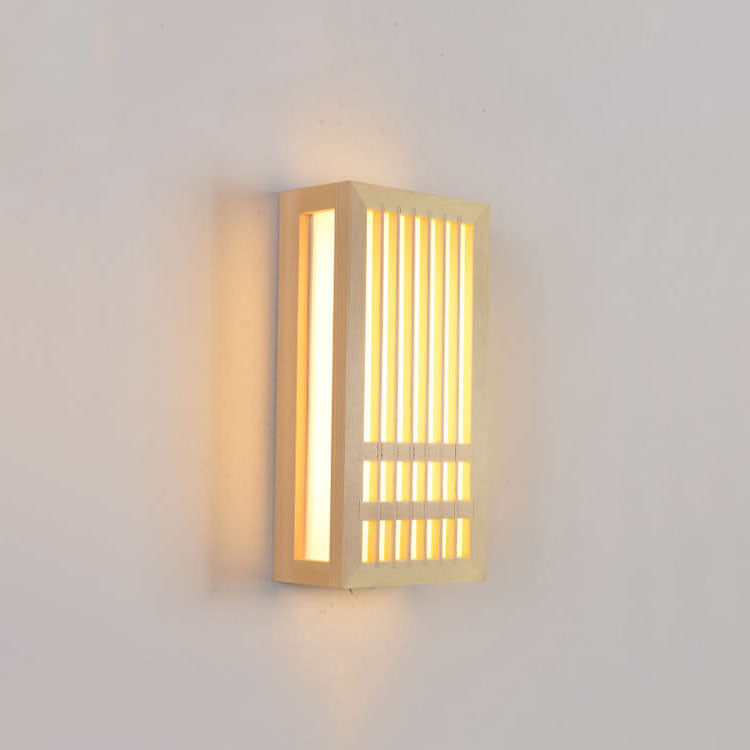 Japanese Solid Wood LED Wall Light
