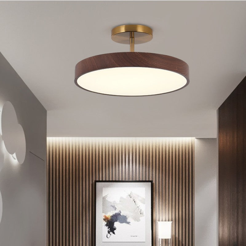 Japanese Wood Round LED Ceiling Light