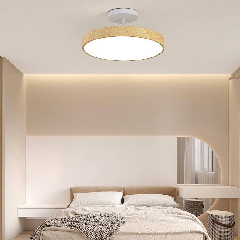 Japanese Wood Round LED Ceiling Light