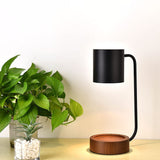 Japanese Wood Table Lamp with Wax Melter