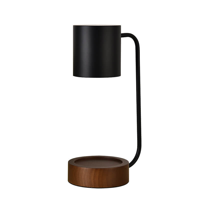 Japanese Wood Table Lamp with Wax Melter