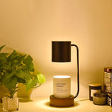 Japanese Wood Table Lamp with Wax Melter