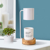 Japanese Wood Table Lamp with Wax Melter