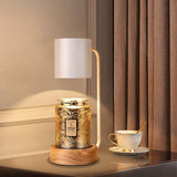 Japanese Wood Table Lamp with Wax Melter