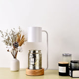 Japanese Wood Table Lamp with Wax Melter